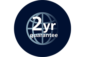 2 gadu garantijas logotips Philips Pet izstrādājumiem zilā aplī